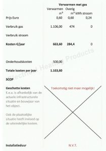 Verwarmingskosten aardgas